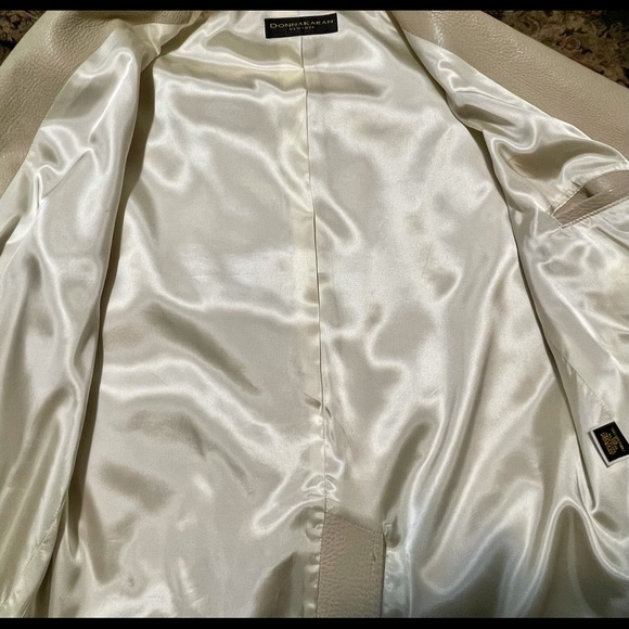 DONNA KAREN 3/4  BEIGE LEATHER JACKET MENS SIZE M - Picture 3 of 6